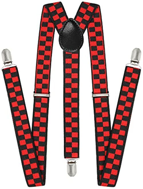 Trilece Suspenders for Men - Adjustable Size Elastic 1 inch Wide Y Shape Suspender for Women Heavy Duty Clips 1920s Costume