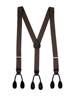 Suspenders for Men Y-Back Leather Trimmed Button End Tuxedo Suspenderss Many colors and designs