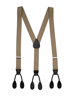 Suspenders for Men Y-Back Leather Trimmed Button End Tuxedo Suspenderss Many colors and designs