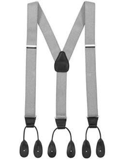 Suspenders for Men Y-Back Leather Trimmed Button End Tuxedo Suspenderss Many colors and designs