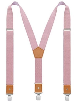 BODY STRENTH Mens Suspenders Adjustable Y Back Elastic with Strong Clips