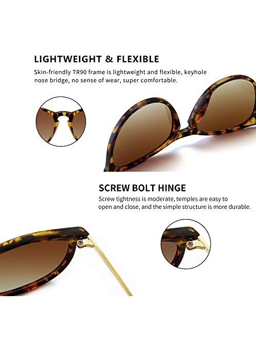 SUNGAIT Vintage Round Sunglasses for Women Men Classic Retro Designer Style