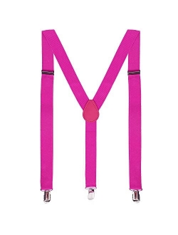 Leadtex Suspenders for Adult Y Shape with Strong Metal Clips Adjustable Elastic Braces Y Style One Size Fits All Wide.