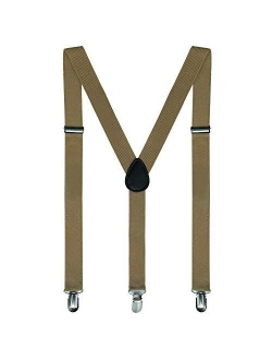 Leadtex Suspenders for Adult Y Shape with Strong Metal Clips Adjustable Elastic Braces Y Style One Size Fits All Wide.