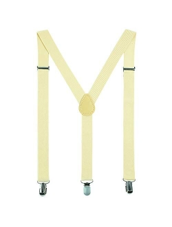 Leadtex Suspenders for Adult Y Shape with Strong Metal Clips Adjustable Elastic Braces Y Style One Size Fits All Wide.