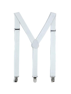 Leadtex Suspenders for Adult Y Shape with Strong Metal Clips Adjustable Elastic Braces Y Style One Size Fits All Wide.