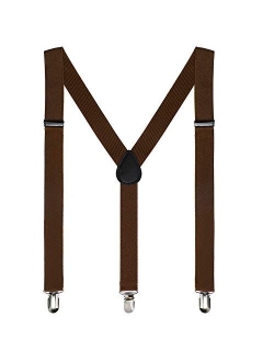 Leadtex Suspenders for Adult Y Shape with Strong Metal Clips Adjustable Elastic Braces Y Style One Size Fits All Wide.