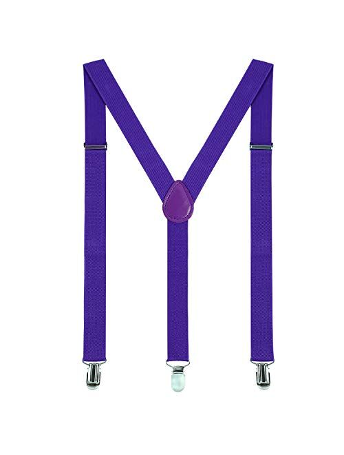 Leadtex Suspenders for Adult Y Shape with Strong Metal Clips Adjustable Elastic Braces Y Style One Size Fits All Wide.