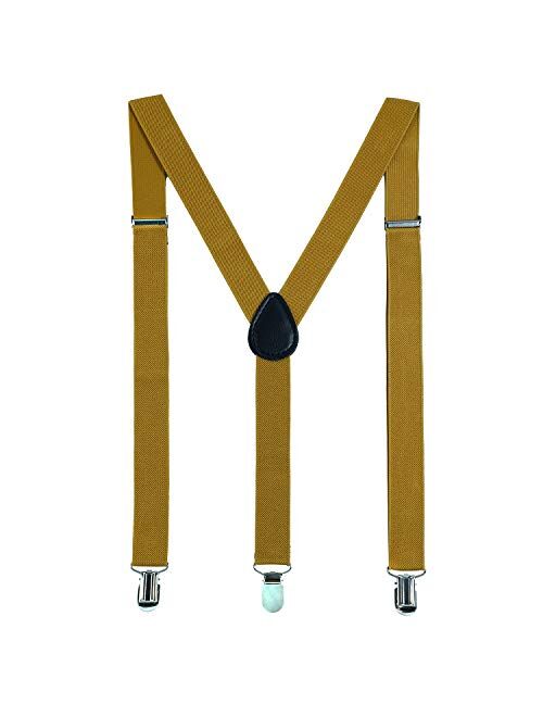 Leadtex Suspenders for Adult Y Shape with Strong Metal Clips Adjustable Elastic Braces Y Style One Size Fits All Wide.