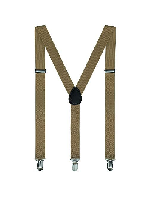 Leadtex Suspenders for Adult Y Shape with Strong Metal Clips Adjustable Elastic Braces Y Style One Size Fits All Wide.