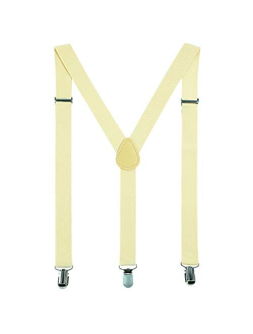 Leadtex Suspenders for Adult Y Shape with Strong Metal Clips Adjustable Elastic Braces Y Style One Size Fits All Wide.