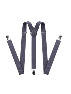 Suspenders for Men and Women - Adjustable Tall stature Elastic Y Back Style With Strong Metal Clips