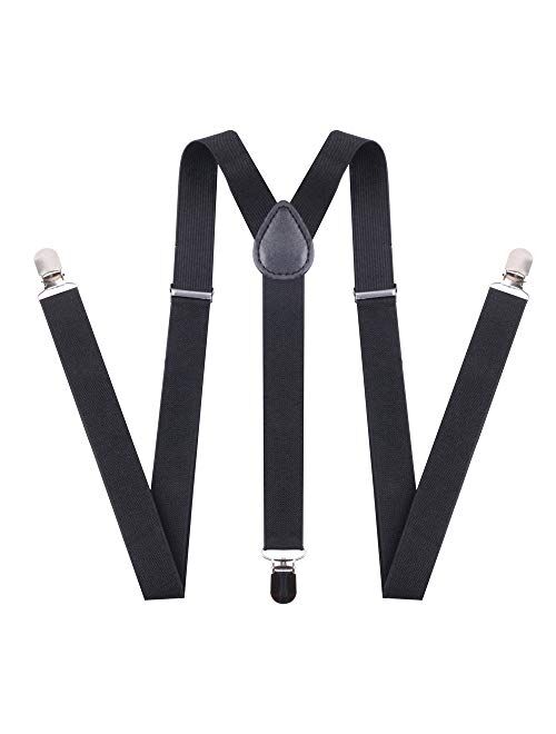 Suspenders for Men and Women - Adjustable Tall stature Elastic Y Back Style With Strong Metal Clips