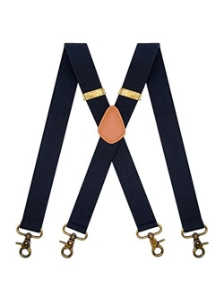 MENDENG Suspenders for Men Heavy Duty Swivel Hooks Retro X-Back Adjustable Brace