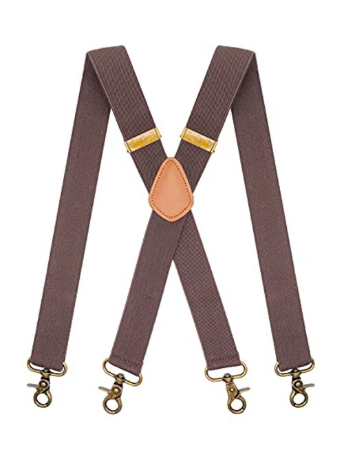 MENDENG Suspenders for Men Heavy Duty Swivel Hooks Retro X-Back Adjustable Brace