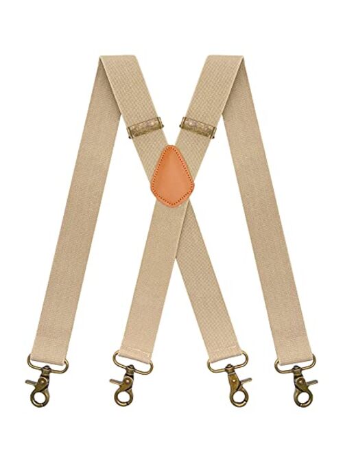 MENDENG Suspenders for Men Heavy Duty Swivel Hooks Retro X-Back Adjustable Brace