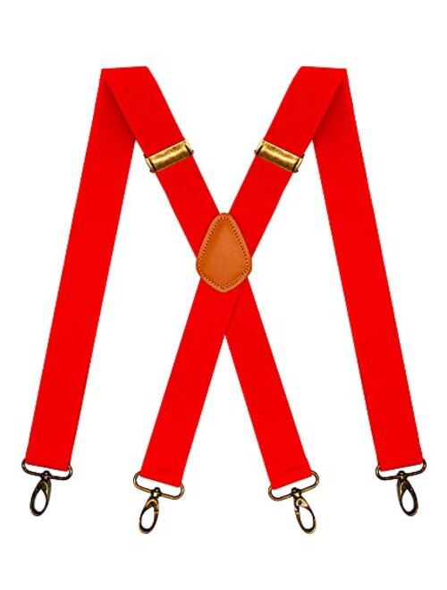 MENDENG Suspenders for Men Heavy Duty Swivel Hooks Retro X-Back Adjustable Brace