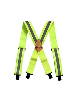 Reflective Safety Suspenders|Work Suspenders with Hi Viz Reflective Strip Hold Up Tool Belt Suspenders…