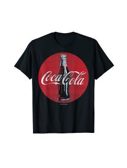 Coca-Cola Distressed Retro Bottle Disc Logo Graphic T-Shirt