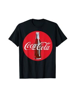 Coca-Cola Red Circle Retro Bottle Logo Graphic T-Shirt