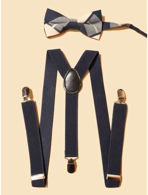 Shein Men Minimalist Suspender & Bow Tie