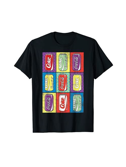 Coca-Cola Retro Pop Art Cans Vintage Graphic T-Shirt