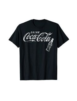 Coca-Cola Vintage White Drink Logo Bottle Graphic T-Shirt