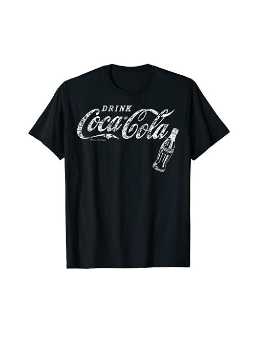 Coca-Cola Vintage White Drink Logo Bottle Graphic T-Shirt