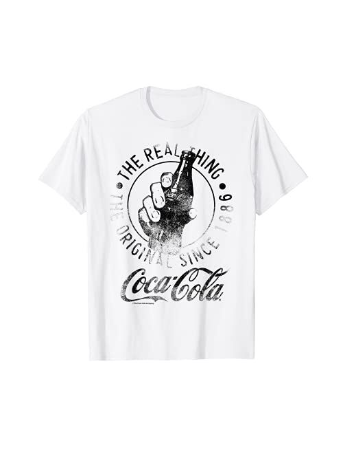 Coca-Cola Vintage Faded Real Thing Bottle Graphic T-Shirt