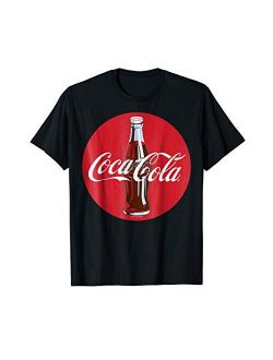 Coca-Cola Glass Bottle Red Circle Logo Graphic T-Shirt