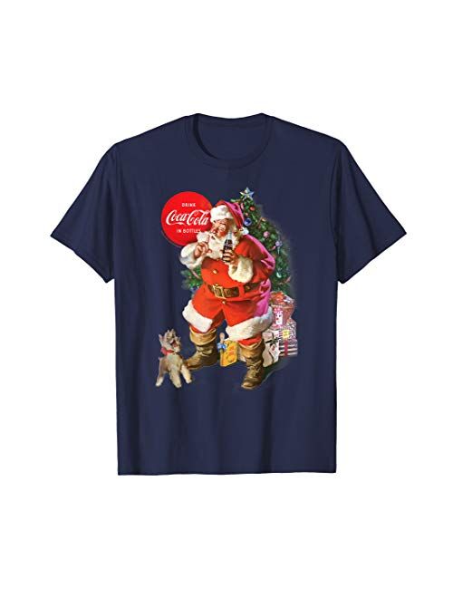 Coca-Cola Christmas Santa Claus Puppy T-Shirt