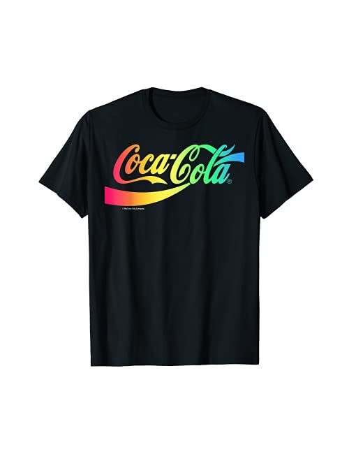 Coca-Cola Retro Rainbow Gradient Logo Graphic T-Shirt