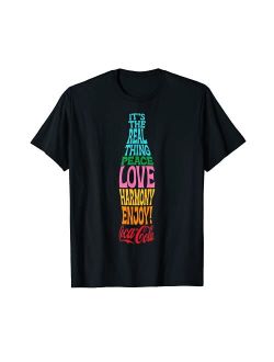 Coca-Cola Rainbow Colored Word Stack Bottle T-Shirt