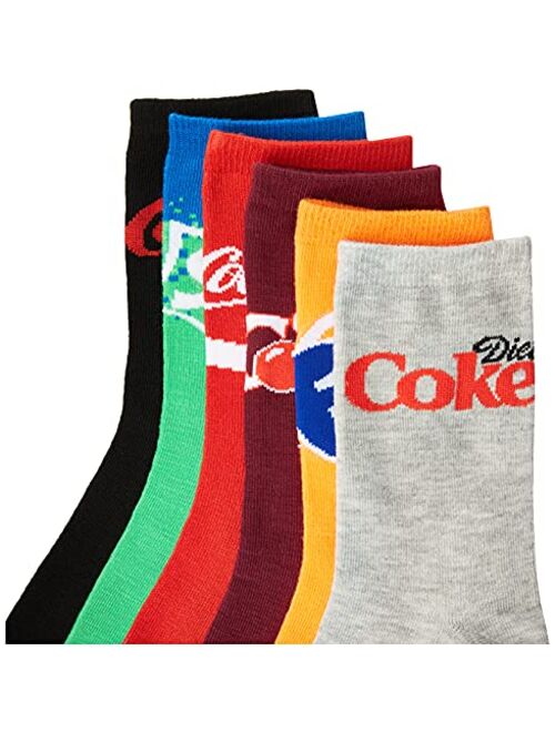 Coca-Cola Brands Coca-Cola 6 Pack Crew Vending Machine Box, Assorted Multi, Fits Sock Size 9-11 Fits Shoe Size 4-10.5