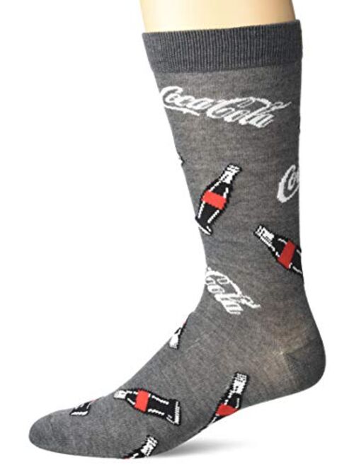 Coca-Cola Brands mens Coca-cola Single Crew Casual Sock, Grey Multi, 10-13 US