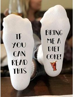 If You Can Read This Bring Me A Diet Coke Socks Funny Novelty Funky Crew Socks Men Women Christmas Gifts Slipper Socks Gift for Grandma Mother Father