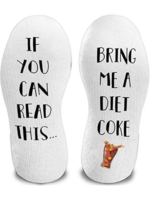 If You Can Read This Bring Me A Diet Coke Socks Funny Novelty Funky Crew Socks Men Women Christmas Gifts Slipper Socks Gift for Grandma Mother Father