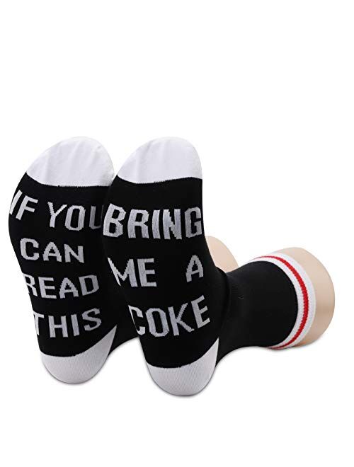 TSOTMO 2 Pairs Coke Gift Drink Lover Coke Lover Socks If You Can Read This Bring Me A Coke Novelty Socks For Men Women