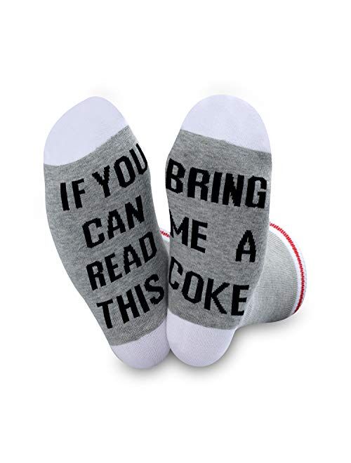 TSOTMO 2 Pairs Coke Gift Drink Lover Coke Lover Socks If You Can Read This Bring Me A Coke Novelty Socks For Men Women