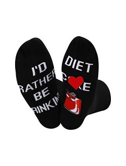 TSOTMO Diet Co Drinks Socks Diet Co Lover Gifts ID Rather Be Drinking Diet Co Socks