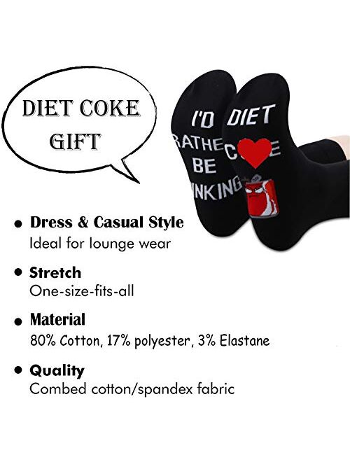 TSOTMO Diet Co Drinks Socks Diet Co Lover Gifts ID Rather Be Drinking Diet Co Socks