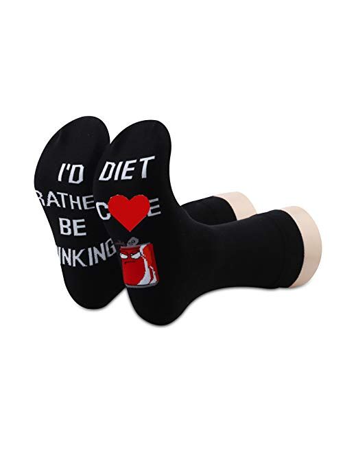 TSOTMO Diet Co Drinks Socks Diet Co Lover Gifts ID Rather Be Drinking Diet Co Socks