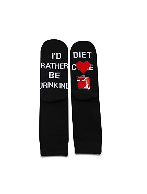 TSOTMO Diet Co Drinks Socks Diet Co Lover Gifts ID Rather Be Drinking Diet Co Socks