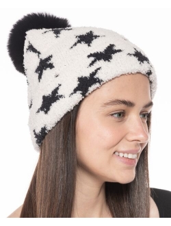 Jenni Fuzzy Jacquard Pom Pom Beanie, Created for Macy's