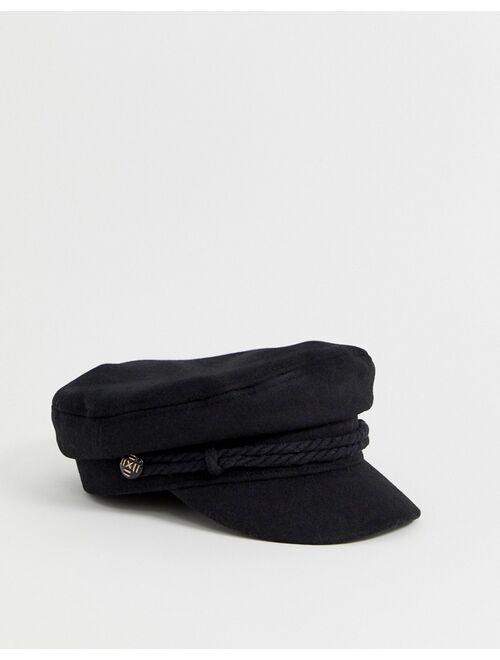 Asos Design high crown wool baker boy hat