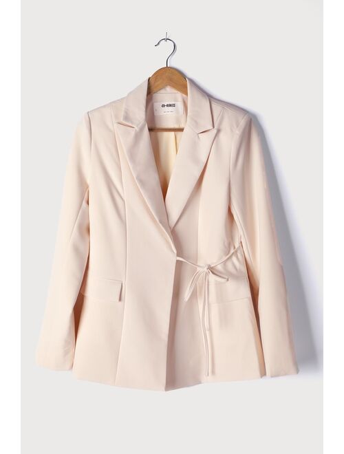 4TH & RECKLESS Alma Cream Tie-Waist Blazer