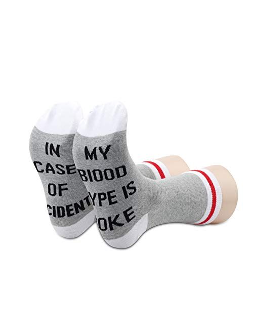 TSOTMO 2 Pairs Coke Drink Socks In Case Of Accident My Blood Type Is Coke Socks Trending Design Socks