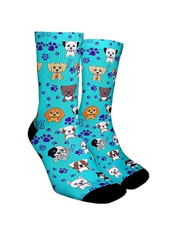 Thalesart Premium Socks Cotton with Cute Soft Casual Pattern Dress for Men Women