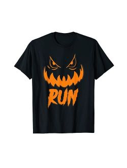 Run Halloween Pumpkin face Costume Halloween funny women&men T-Shirt