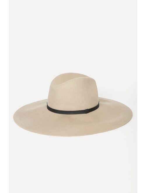 Lulus Going Somewhere Tan Wool Floppy Hat